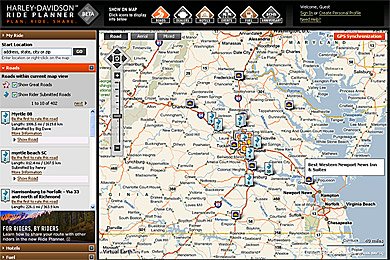 「Rider Planner」のサンプル画面